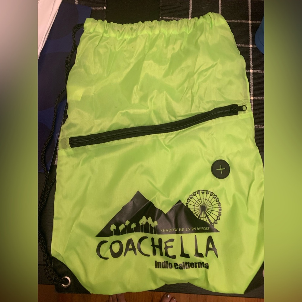 Coachella Green Drawstring Backpack